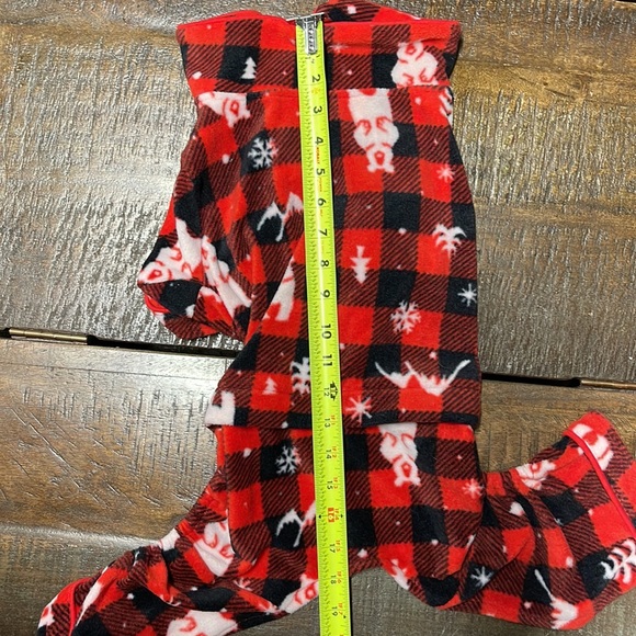 🌺 target dog fleece red plaid  Christmas pajamas size M - Picture 4 of 4